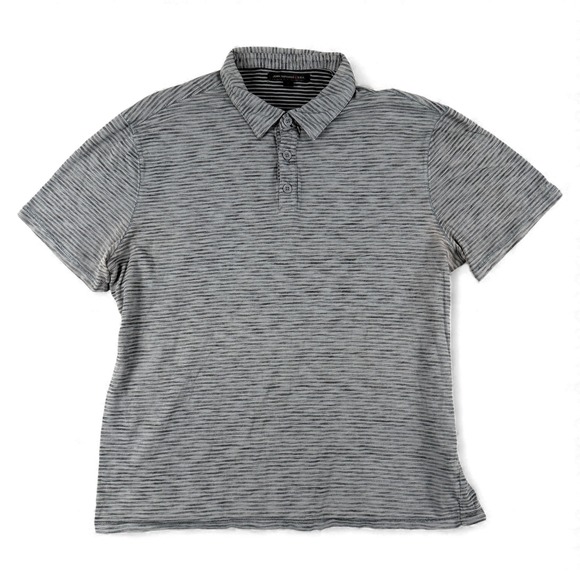 John Varvatos USA Other - John Varvatos Polo Shirt Mens L Gray Striped Short Sleeve Casual Modern Fit